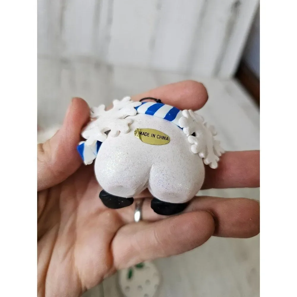 snowman vintage ornament set‎ baby rattle Santa